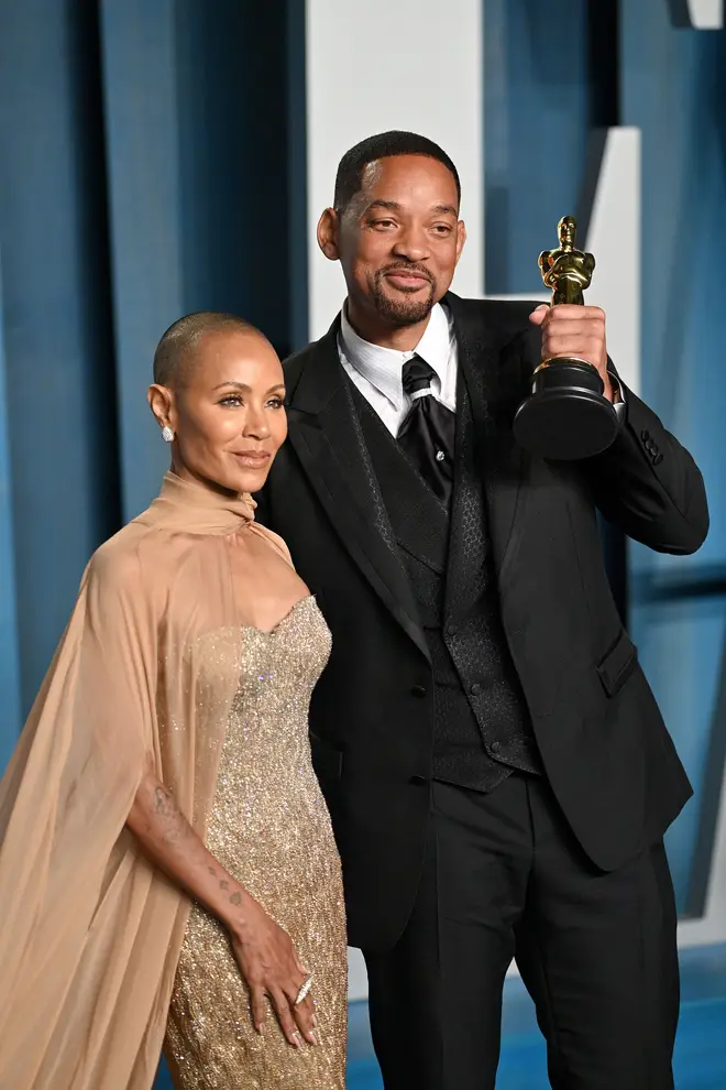 Will Smith and Jada Pinkett Smith attend the 2022 Vanity Fair Oscar Party hosted by Radhika Jones at Wallis Annenberg Center for the Performing Arts on March 27, 2022 in Beverly Hills, California