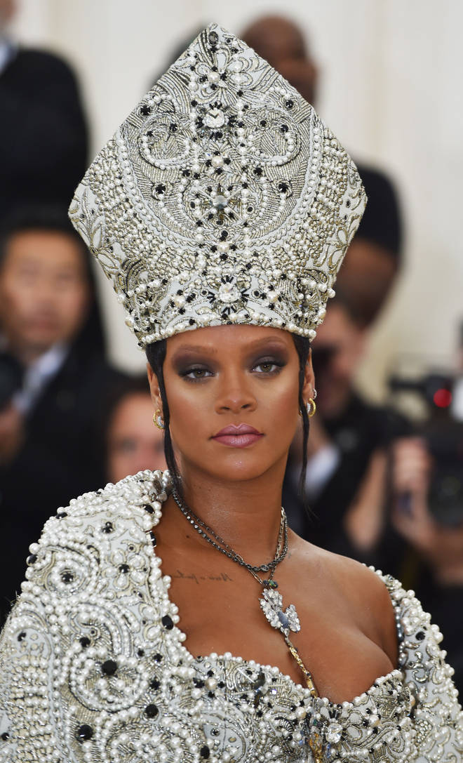 Rihanna arrives for the 2018 Met Gala on May 7, 2018, at the Metropolitan Museum of Art in New York