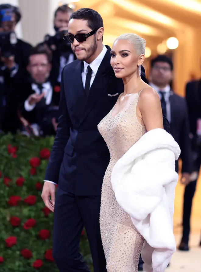 Pete Davidson and Kim Kardashian attend The 2022 Met Gala Celebrating "In America: An Anthology of Fashion" at The Metropolitan Museum of Art on May 02, 2022 in New York City