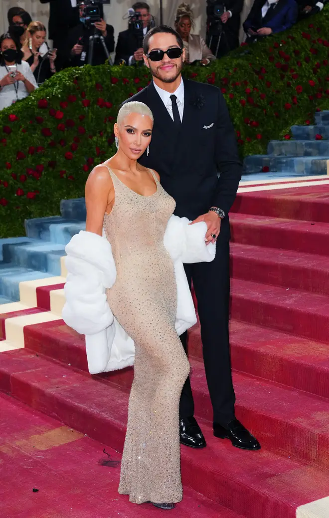Kim Kardashian and Pete Davidson attend The 2022 Met Gala Celebrating "In America: An Anthology of Fashion" at The Metropolitan Museum of Art on May 02, 2022 in New York City
