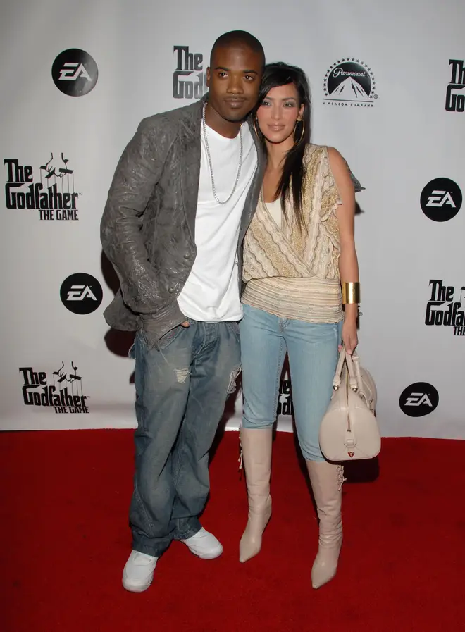 Ray J and Kim Kardashian at "The Godfather - The Game" Launch Party