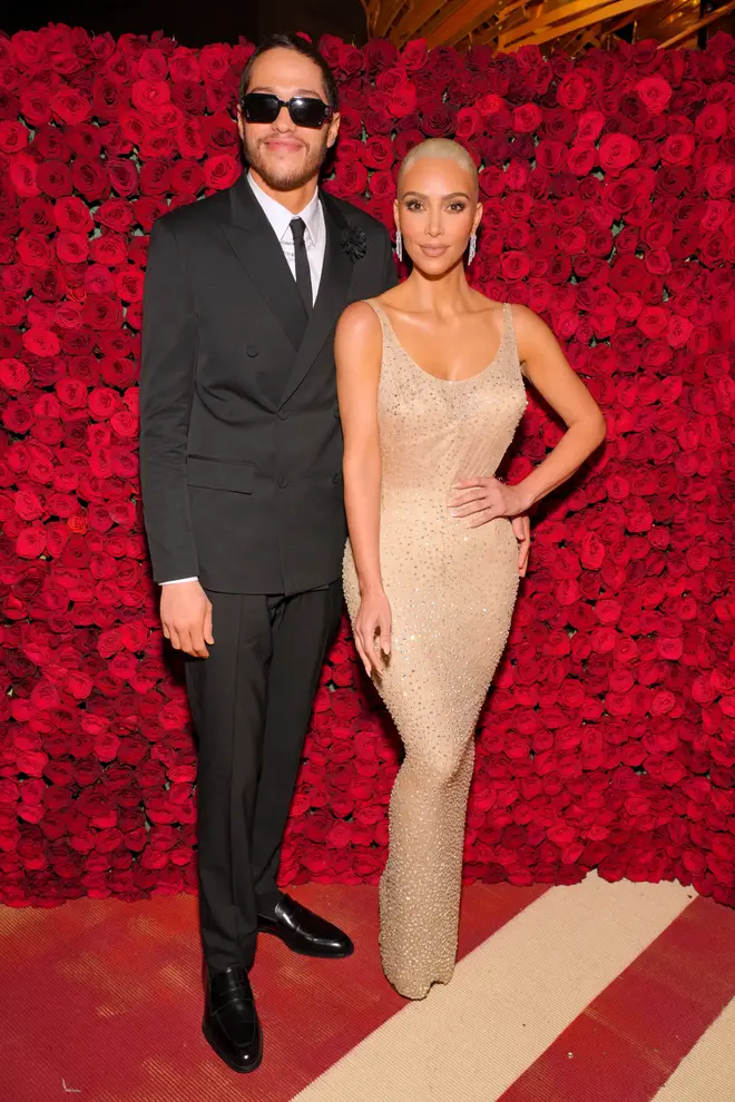 Pete Davidson and Kim Kardashian attend The 2022 Met Gala Celebrating "In America: An Anthology of Fashion" at The Metropolitan Museum of Art on May 02, 2022 in New York City