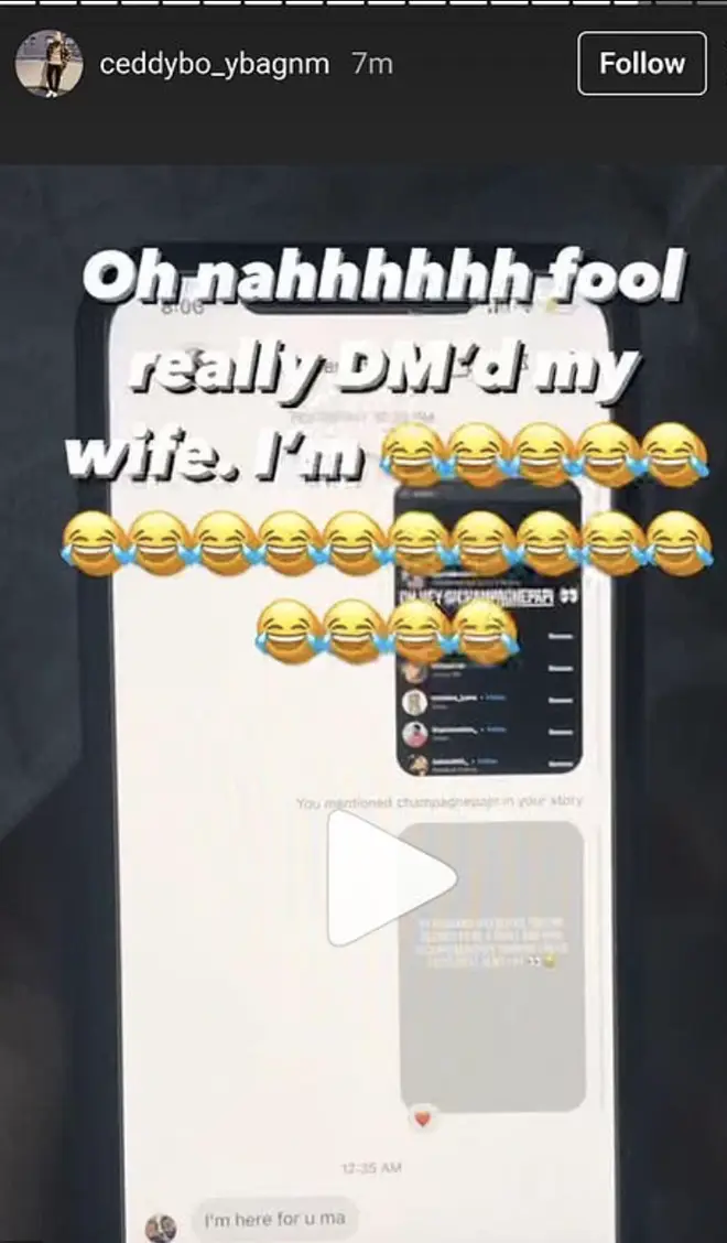 Ceddy revealed that Drake slid into his wife's DM's on Instagram
