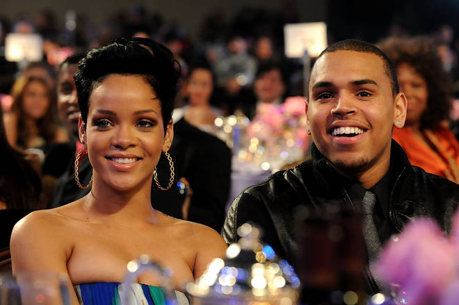 Rihanna and Chris Brown attend the 2009 GRAMMY Salute To Industry Icons honoring Clive Davis at the Beverly Hilton Hotel on February 7, 2009 in Beverly Hills, California