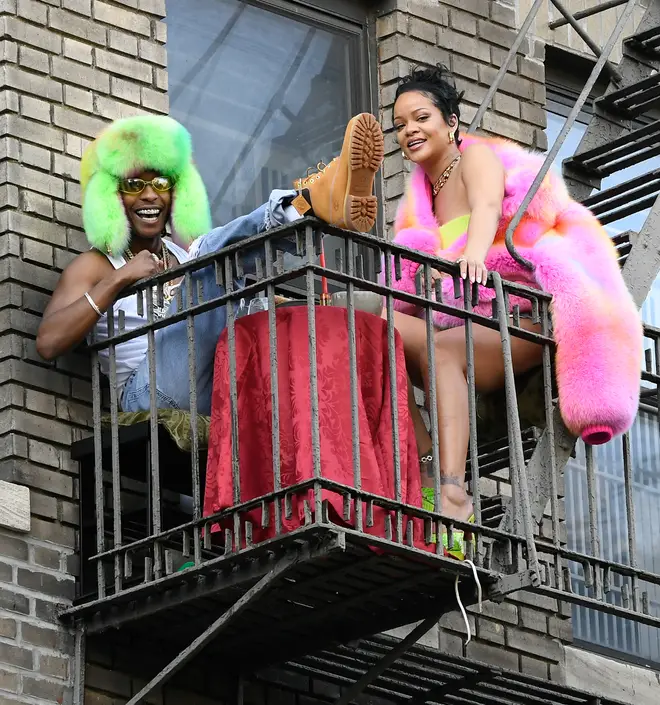 Rihanna and A$AP Rocky are seen filming a music video in the Bronx on July 11, 2021 in New York City