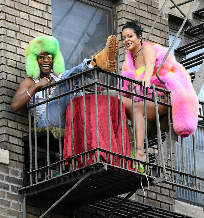 Rihanna and A$AP Rocky are seen filming a music video in the Bronx on July 11, 2021 in New York City