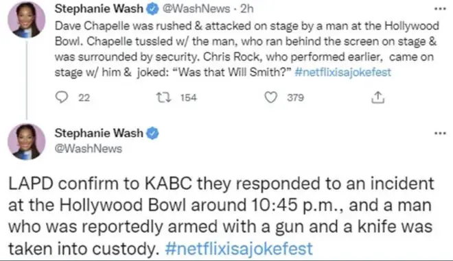 Chris Rock previously joked that Will Smith may be Dave Chappelle's attacker