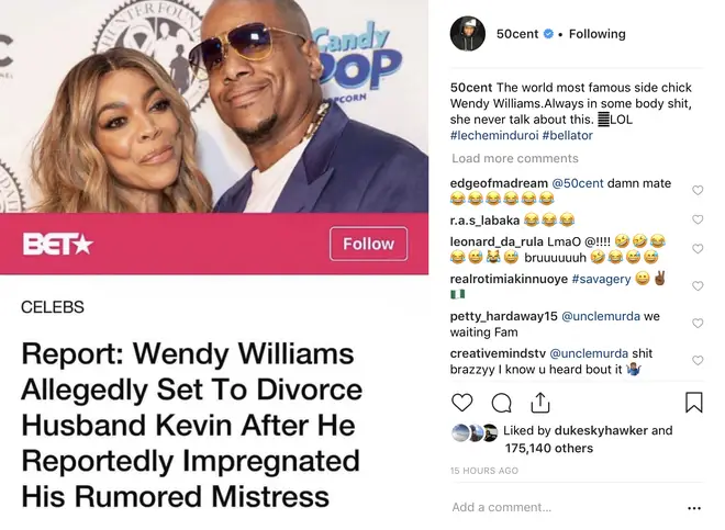 The rapper referred to Williams as the "world&squot;s most famous side chick."