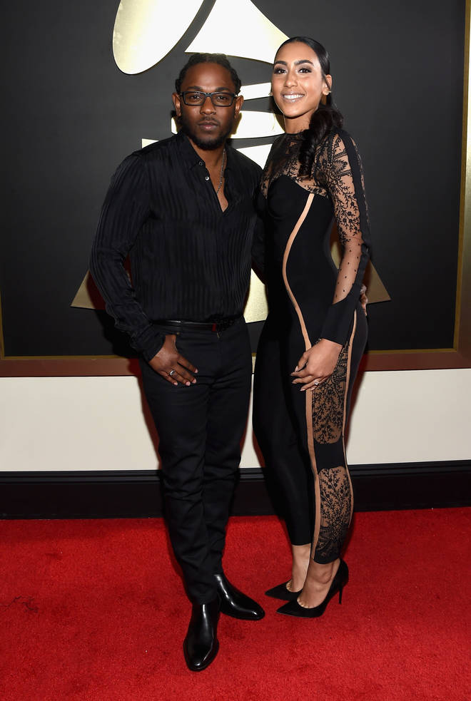 Rapper Kendrick Lamar and his fianceé Whitney Alford