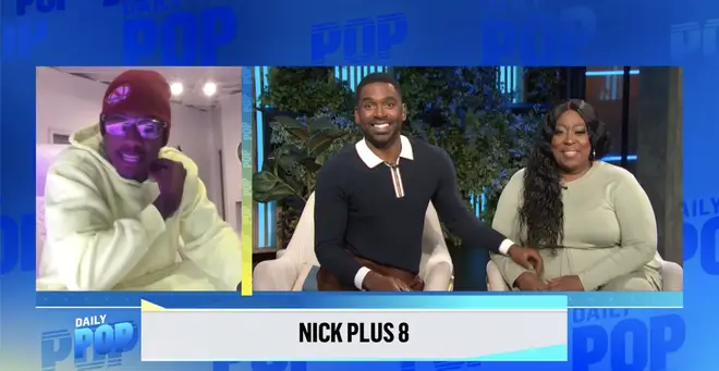 Nick Cannon speaking with Justin Sylvester and Loni Love on E! News’ Daily Pop