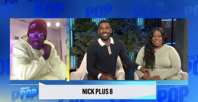 Nick Cannon speaking with Justin Sylvester and Loni Love on E! News’ Daily Pop