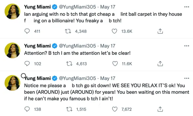Yung Miami address Gina Huynh on Twitter