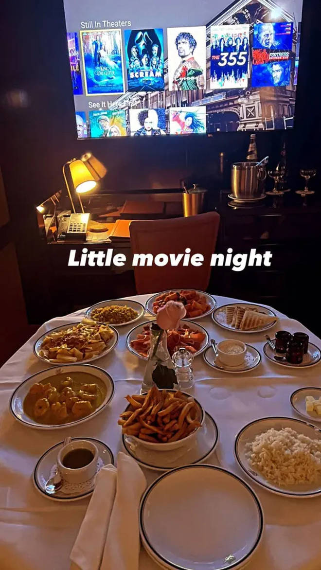 Scott Disick showing all his food at the hotel on his Instagram stories