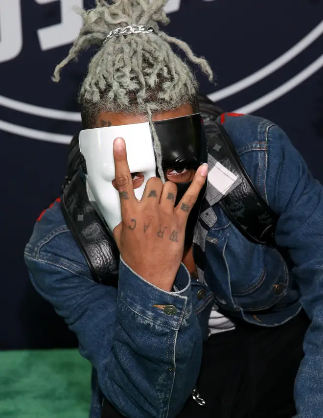XXXTentacion attends the BET Hip Hop Awards 2017 at The Fillmore Miami Beach at the Jackie Gleason Theater on October 6, 2017 in Miami Beach, Florida