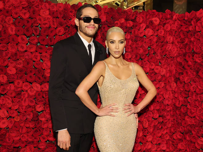 Pete Davidson and Kim Kardashian attend The 2022 Met Gala Celebrating "In America: An Anthology of Fashion" at The Metropolitan Museum of Art on May 02, 2022 in New York City