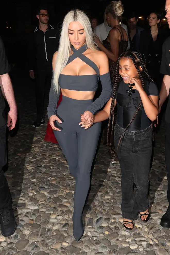 Kim Kardashian and North West are spotted out in Portofino, Italy on May 20, 2022.