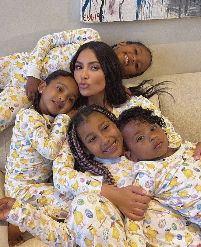 Kim Kardashian and Kanye West share four children together - North, 8, Saint, 6, Chicago, 4, and Psalm, 2.
