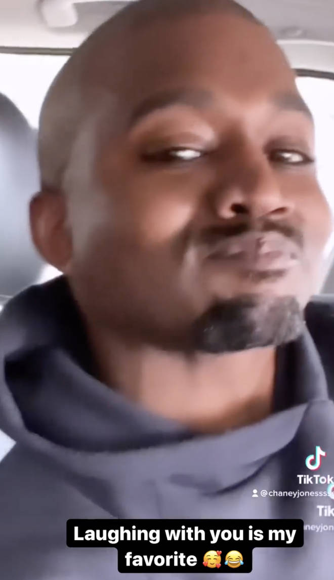 Kanye West is spotted with a filter on in Chaney's TikTok