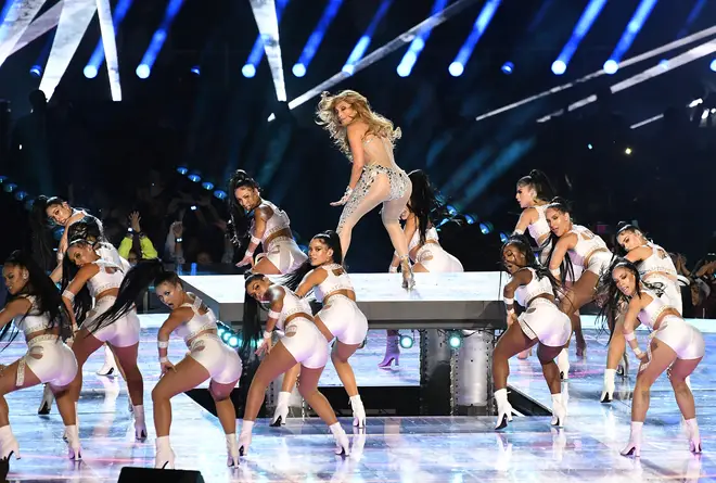 Jennifer Lopez performs onstage during the Pepsi Super Bowl LIV Halftime Show.