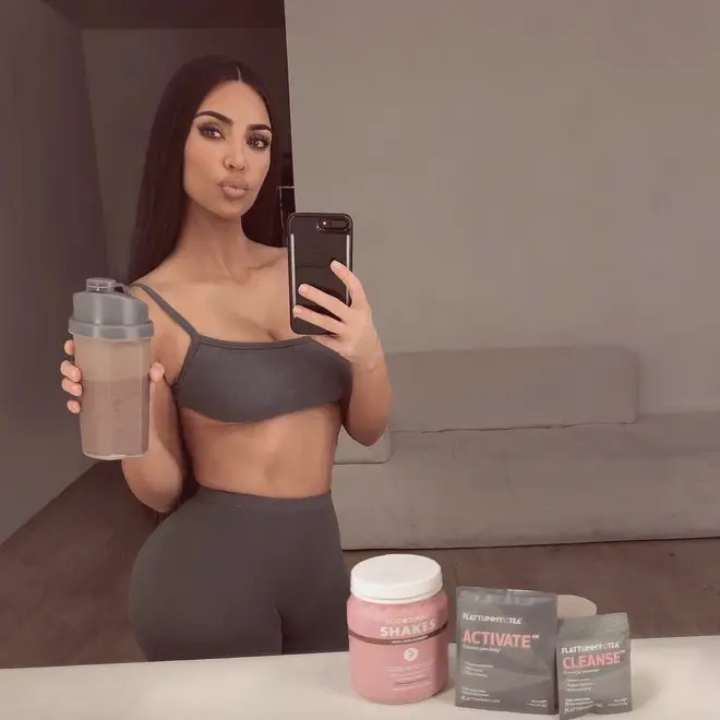 Kim Kardashian took to Instagram to promote Flat Tummy Co.