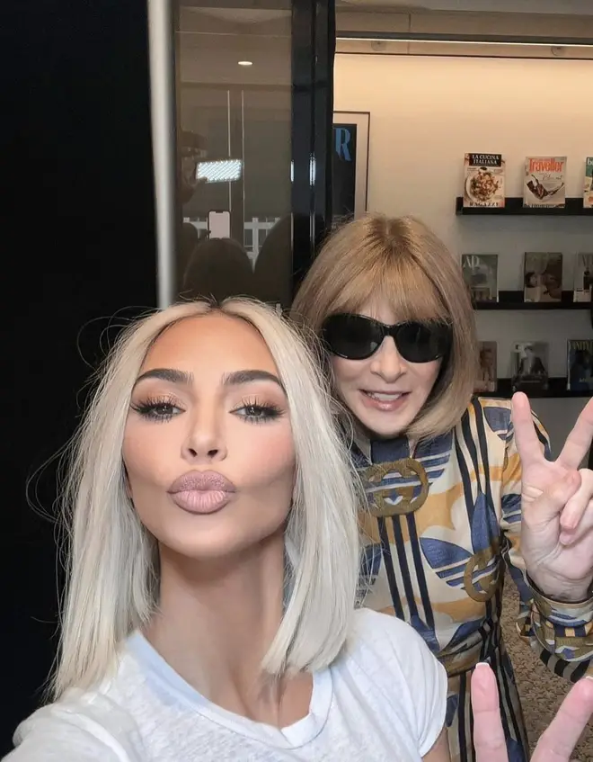 Kim pictured with Anna Wintour, the editor of Vogue Magazine