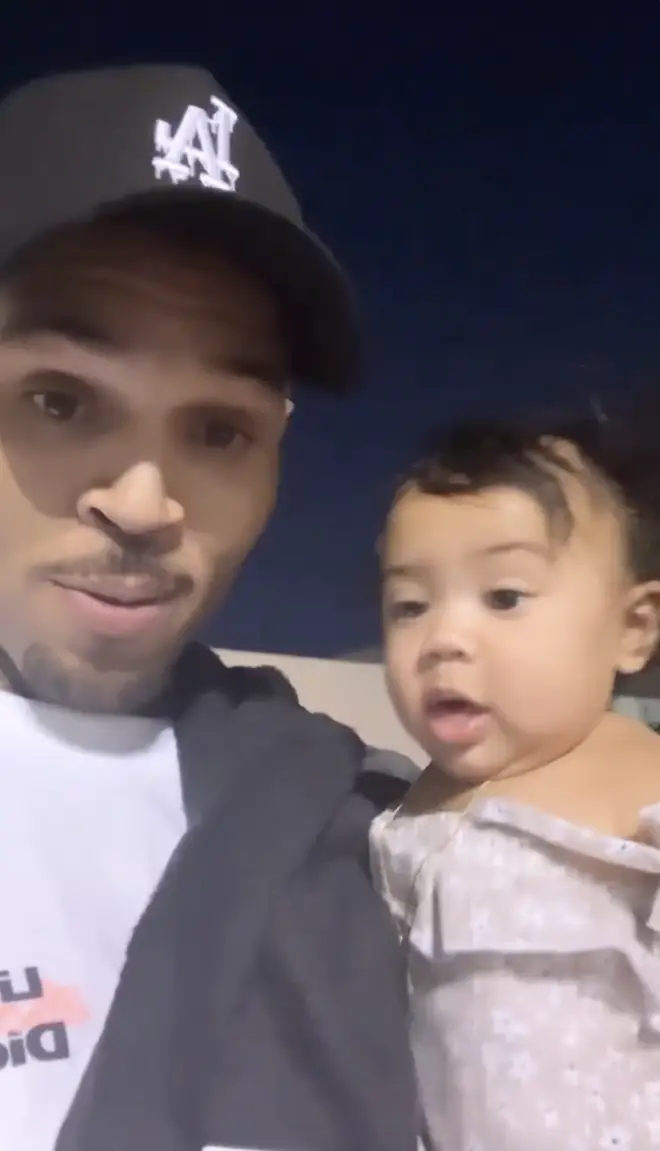 Chris Brown and his daughter, Lovely Symphani on Instagram story