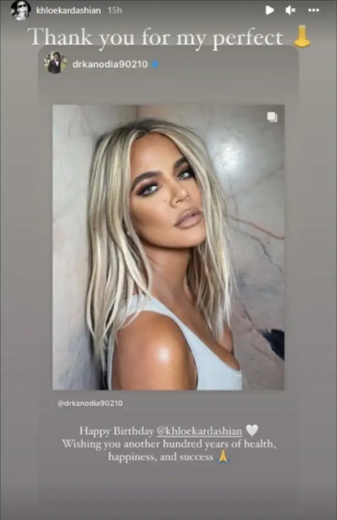 Khloé's repost to her surgeons heartfelt birthday message