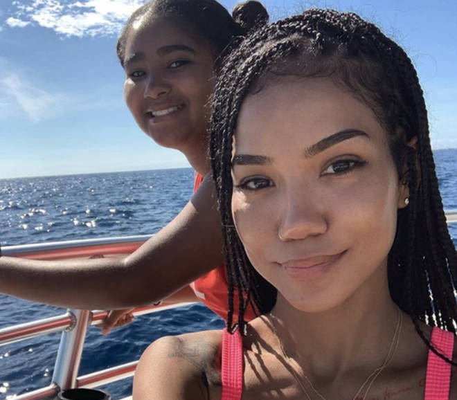 Jhene and her daughter Namiko enjoying the sea together.