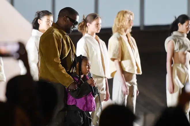 Kanye West and his daughter, North