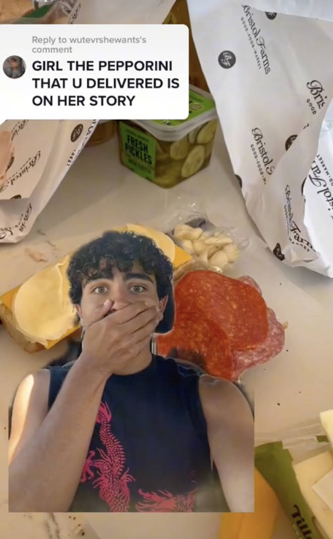 The pepperoni he delivered showed up on Kylie's story a few hours later.