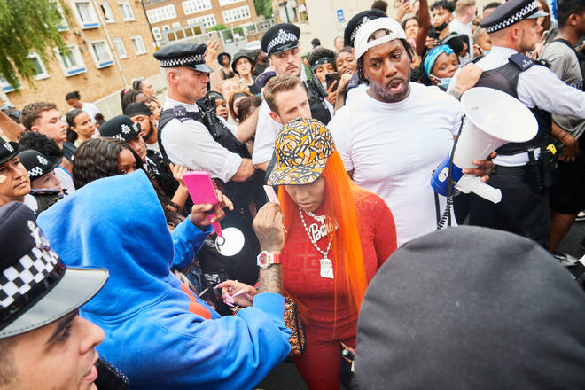 Nicki Minaj was seen attempting to access her meet-and-greet at KOKO in Camden.