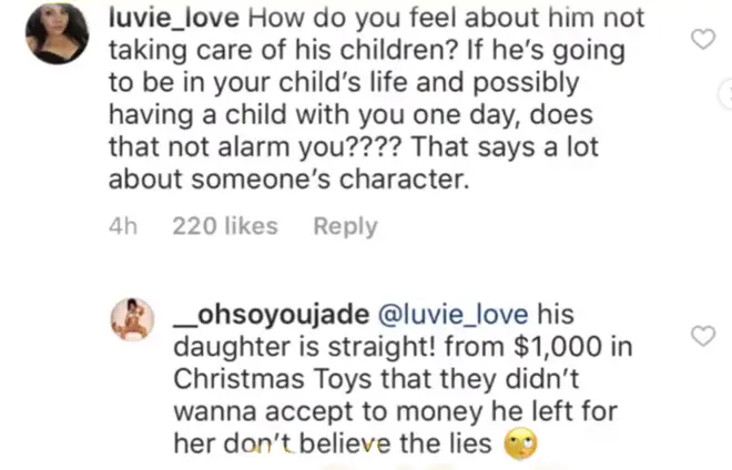 6ix9ine's girlfriend hits back at hater on Instagram