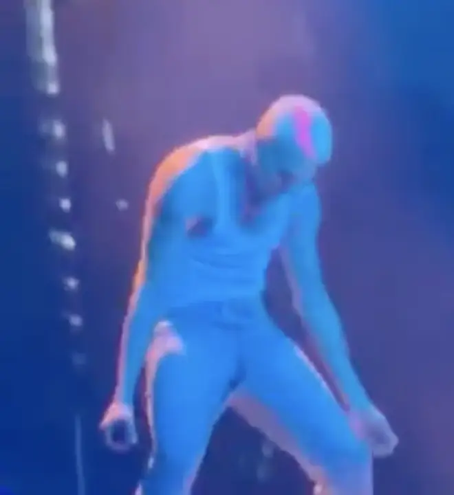 Breezy suffered a wardrobe malfunction during a recent tour date