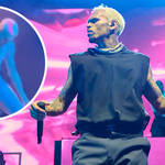 Chris Brown rips his pants open mid-performance