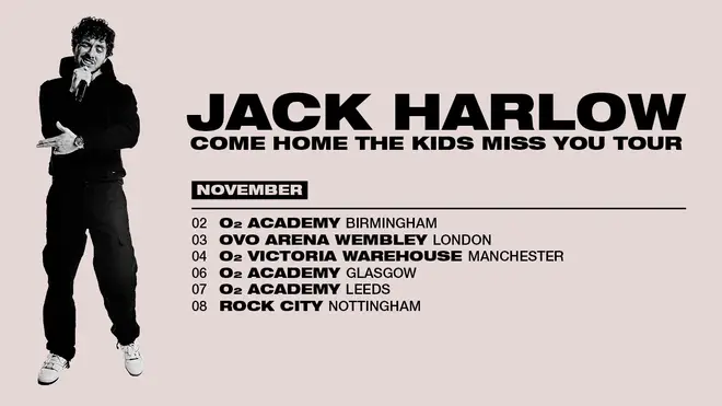 Jack Harlow is heading to the UK this November on his Come Home The Kids Miss You tour.