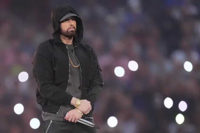 Eminem performing at this year's Super Bowl.