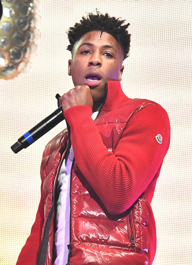 NBA YoungBoy performing in concert.
