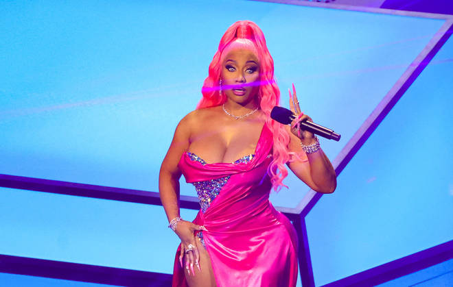 Nicki during her VMA performance last month where she lost the infamous nail.