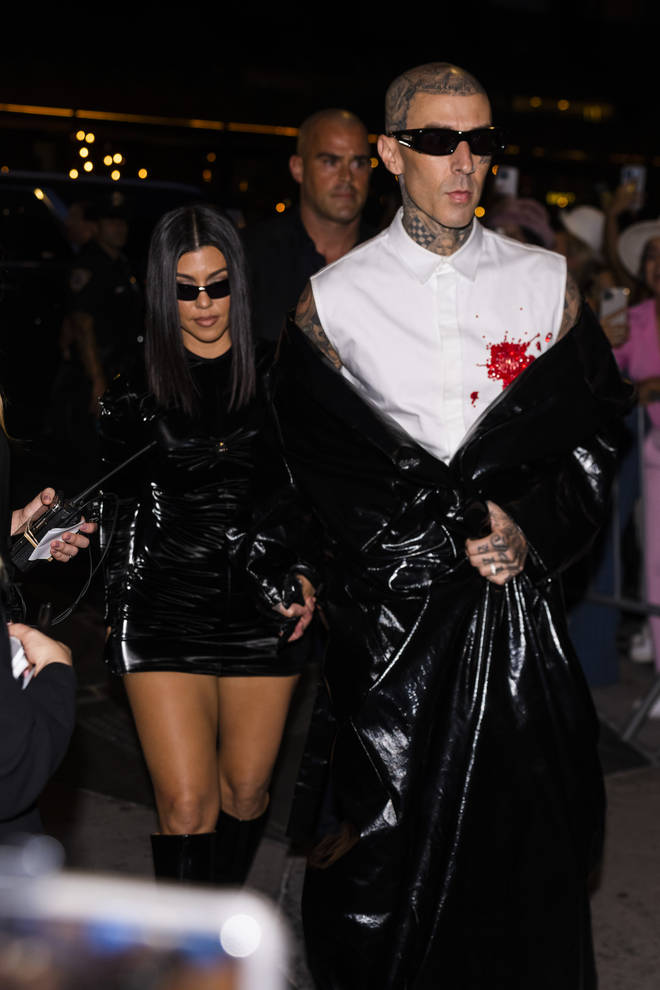 Kourtney and Travis pictured at NYFW this week.