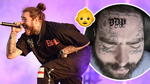 Post Malone hints at baby daughter's name with huge forehead tattoo