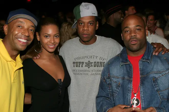 Russell Simmons, Beyonce Knowles, Jay-Z and Damon Dash (Photo by Johnny Nunez/WireImage)
