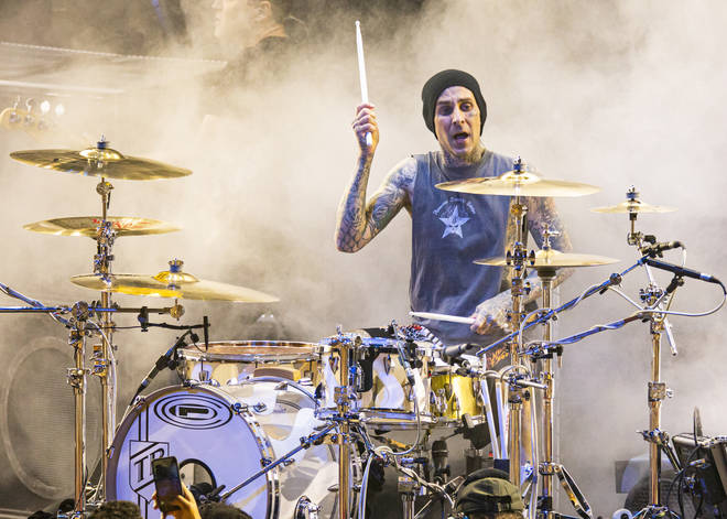 Travis Barker is married to Kourtney Kardashian and is the drummer of Blink-182