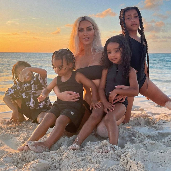 Kim shares four children with Kanye West.