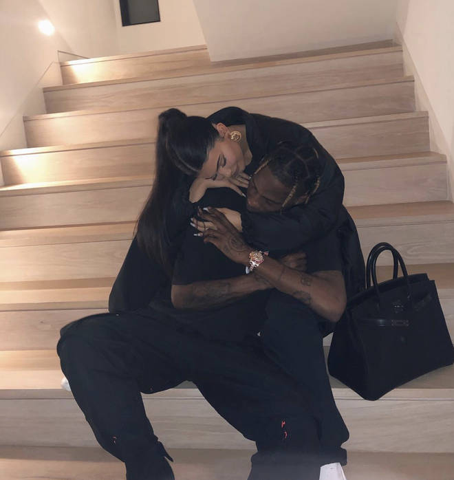 Kylie Jenner hugs boyfriend Travis Scott with caption "Baby #2"