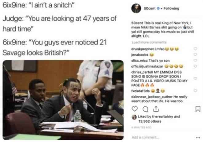 50 Cent swiftly removed the post.