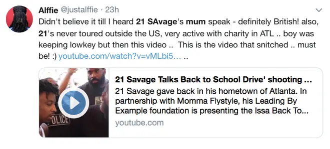 Fans love 21 Savage's mothers London accent