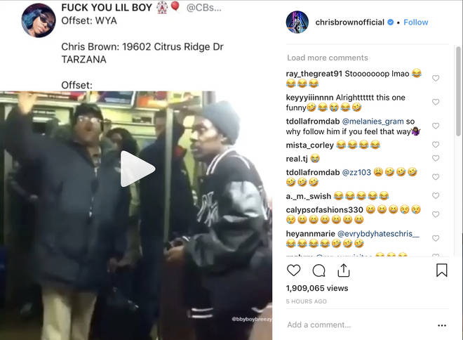 Chris Brown continues to post memes of Offset, despite Offset clapping back mentioning the 2009 assault where Chris Brown beat up Rihanna