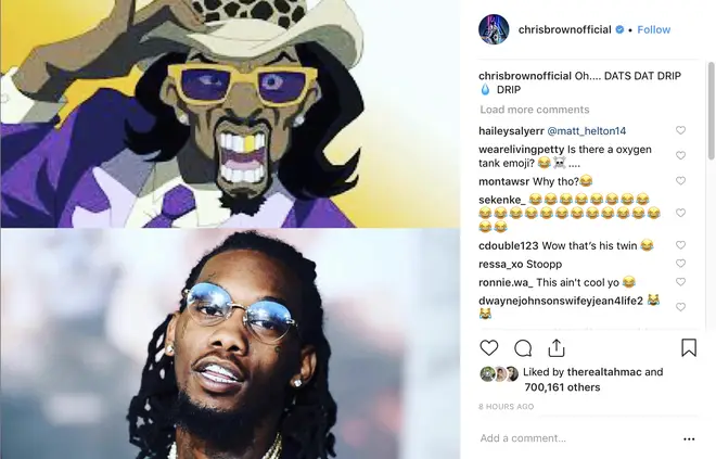 Chris Brown continues to make comparison photos mocking Offset