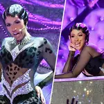 Cardi B turned heads in a skin-tight leotard during her Grammy performance.