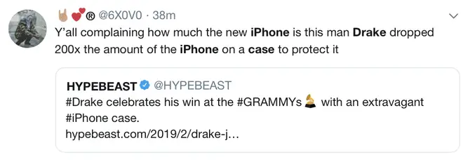 Fans joke about Drake ordering $400,000 iPhone Case